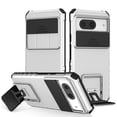 thumbnail image 1 of Cowithday for Google Pixel 8 5G Phone Case with Slide Camera Cover, Kickstand Rugged Military Grade Shockproof TPU Rubber Silicone Anti-Scratch Hard PC Back Cover for Google Pixel 8 6.2", White, 1 of 11
