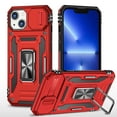 thumbnail image 1 of Cowithday Heavy Duty Rugged Case for iPhone 15, Case with Rotatable Ring Kickstand & Slide Camera Cover, Support Magnetic Car Mount, Soft TPU Shockproof Hard PC Back Case - Red, 1 of 1