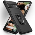 thumbnail image 1 of Cowithday Hybrid Rugged Case for Google Pixel 7a 5G 6.1" Phone, Military Grade Heavy Duty Shockproof Rotatable Magnetic Ring Holder Kickstand Armor Dual Layer Cover for Google Pixel 7a, Black, 1 of 9
