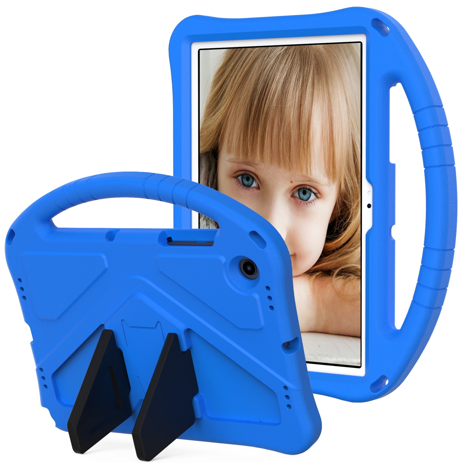 Cowithday Kids Case for Apple iPad 10th Generation  iPad 10.9 inch 2022 with Kickstand/Handle Stand/Pencil Holder [Screen Protector] Lightweight Soft EVA Foam Shockproof Silicone Cover Boy Girl,Blue