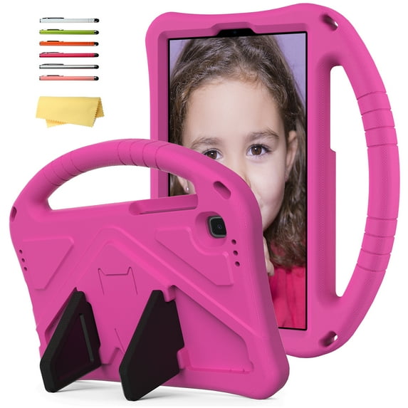 Cowithday Kids Case for Samsung Galaxy Tab A7 Lite 8.7 Inch 2021 Model (SM-T220/T225/T227) with Kickstand Handle Lightweight Soft EVA Foam Shockproof Cover Heavy Duty Rugged Protective Shell, Rose