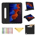 thumbnail image 1 of Cowithday Kids Case for Samsung Galaxy Tab S7 FE 5G 2021/Tab S8 Plus (S8+) 2022/Tab S7 Plus (S7+) 2020 Release 12.4" with S-Pen Holder/Rotating Kickstand/Handle Stand EVA Shockproof Rugged Cover,Black, 1 of 7