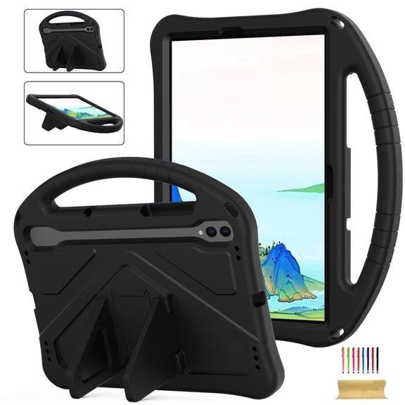 Cowithday Kids Case for Samsung Galaxy Tab S9 FE 5G 10.9 Inch/ Tab S9 11" 2023 & Tab S8/Tab S7 11" 2022/2020 (SM-X510/X710/X700/T870) with S-Pen Holder/Stand/Handle Soft EVA Shockproof Cover, Black