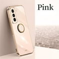thumbnail image 1 of Cowithday Luxury Plating Case for Samsung Galaxy S23 FE Cell Phone, Ring Holder Kickstand Full Camera Protection Drop Protection Women Girl Fashion Electroplated Cover for Samsung S23 FE 5G, Pink, 1 of 7