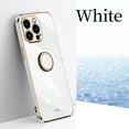 thumbnail image 1 of Cowithday Luxury Plating Case for iPhone 14 Pro Max 6.7-Inch (2022), Ring Holder Kickstand Full Camera Protection Drop Protection Women Girl Fashion Electroplated Cover for Apple 14 Pro Max, White, 1 of 10