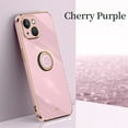 thumbnail image 1 of Cowithday Luxury Plating Case for iPhone 15 6.1-Inch (2023), Ring Holder Kickstand Full Camera Protection Drop Protection Women Girl Slim Fashion Electroplated Case Cover for Apple 15, Purple, 1 of 9