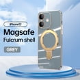 thumbnail image 1 of Cowithday Mag-Stand Designed for iPhone 12 Case with Camera Lens Protector, [All-in-1] [Compatible with MagSafe] Ring Kickstand Plated TPU Luxury Phone Case Cover for iPhone 12 6.1 inch, Gray, 1 of 10