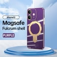 thumbnail image 1 of Cowithday Mag-Stand Designed for iPhone 12 Case with Camera Lens Protector, [All-in-1] [Compatible with MagSafe] Ring Kickstand Plated TPU Luxury Phone Case Cover for iPhone 12 6.1 inch, Darkpurple, 1 of 10