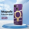 thumbnail image 1 of Cowithday Mag-Stand Designed for iPhone 13 Case with Camera Lens Protector, [All-in-1] [Compatible with MagSafe] Ring Kickstand Plated TPU Luxury Phone Case Cover for iPhone 13 6.1 inch, Darkpurple, 1 of 10