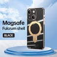 thumbnail image 1 of Cowithday Mag-Stand Designed for iPhone 13 Case with Camera Lens Protector, [All-in-1] [Compatible with MagSafe] Ring Kickstand Plated TPU Luxury Phone Case Cover for iPhone 13 6.1 inch, Black, 1 of 10