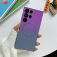 thumbnail image 1 of Cowithday Magnetic Case for Samsung Galaxy S24 Ultra for Men Women, Compatible with MagSafe, Gradient Soft Silicone Back Case Cover with Camera Lens Protector for Galaxy S24 Ultra 5G 6.8", Purple+Gray, 1 of 8
