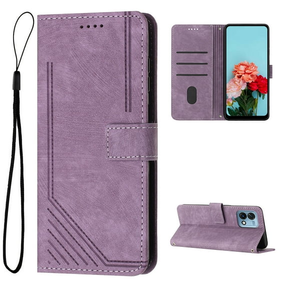 Cowithday for Motorola Moto G Stylus 2023 5G Wallet Case, Moto G Stylus 5G 2023 Phone Cover, PU Leather Shockproof Folio Flip Stand Magnetic Closure Money Pocket Simple Business Case Cover, Purple