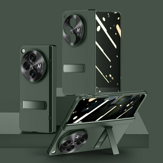 Cowithday for OnePlus Open Hinge Coverage Protective Case with Kickstand & Privacy Screen Protector, Anti-Scratch Full Body Shockproof All-Inclusive Case Cover for OnePlus Open 7.8", Green