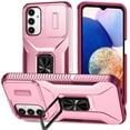 thumbnail image 1 of Cowithday for Samsung Galaxy A14 5G Case with Slide Camera Cover+Screen Protector(1 Pack),[Full Camera Protection] [Magnetic Rotated Kickstand] Military Grade Shockproof Heavy Duty Cover,Pink, 1 of 8