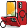 thumbnail image 1 of Cowithday for Samsung Galaxy A32 5G Case with Magnetic Ring Stand, [Ring Holder] [Military Drop Protection] [Non-Slip Grip] Shockproof Soft Edge Phone Case Cover for Samsung A32 5G, Red, 1 of 9