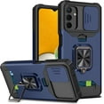 thumbnail image 1 of Cowithday for Samsung Galaxy Note20 Ultra 5G Case with Card Holder Ring Kickstand Slide Camera Cover Heavy Duty Protection Shockproof Rugged for Samsung Note20 Ultra Phone Cases Cover 2020, Navy, 1 of 7
