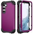thumbnail image 1 of Cowithday for Samsung Galaxy S21 Phone Case, Dual Layer Heavy Duty Tough Rugged Shockproof Drop Protection Corner Protection Hybrid Protective Phone Case Cover for Samsung S21 5G (6.2", 2021), Purple, 1 of 7