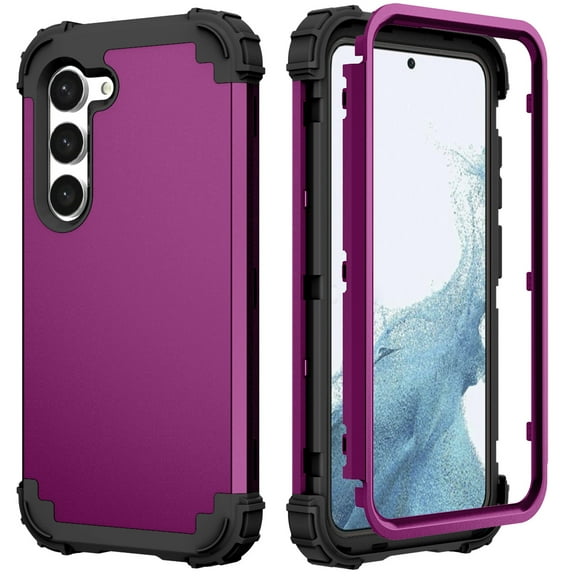 Cowithday for Samsung Galaxy S21 Phone Case, Dual Layer Heavy Duty Tough Rugged Shockproof Drop Protection Corner Protection Hybrid Protective Phone Case Cover for Samsung S21 5G (6.2", 2021), Purple