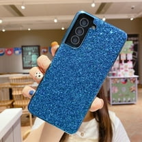Cowithday for Samsung Galaxy S21 Plus 5G Phone Case, Glitter Sparkle Bling Shiny Diamond Slim Soft TPU Silicone Anti-Slip Protective Case Cover for Women Girls for Samsung S21 Plus Phone, Blue
