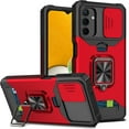 thumbnail image 1 of Cowithday for Samsung Galaxy S24+ 5G Case with Card Holder Ring Kickstand Slide Camera Cover S24 Plus 5g Case Heavy Duty Protection Shockproof Rugged for Samsung S24 Plus Phone Cover 2024, Red, 1 of 7