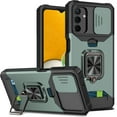 thumbnail image 1 of Cowithday for Samsung Galaxy S24+ 5G Case with Card Holder Ring Kickstand Slide Camera Cover S24 Plus 5g Case Heavy Duty Protection Shockproof Rugged for Samsung S24 Plus Phone Cover 2024, Darkgreen, 1 of 7