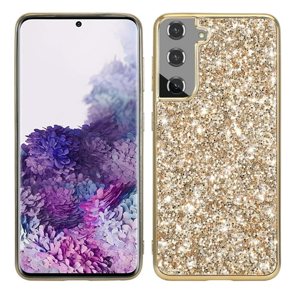 Cowithday for Samsung Galaxy S24 5G Phone Case, Glitter Sparkle Bling Shiny Diamond Slim Shockproof Soft TPU Silicone Anti-Slip Protective Case Cover for Women Girls for Samsung S24 Phone, Gold