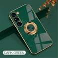 thumbnail image 1 of Cowithday for Samsung Galaxy S24 5G Phone Case with Ring Holder, Galaxy S24 Cover, Kickstand Magnetic Plating Frame TPU Shockproof Anti-Scratch Girls Women Men Case Cover for Samsung S24 5G, Darkgreen, 1 of 12