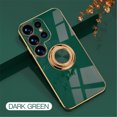 thumbnail image 1 of Cowithday for Samsung Galaxy S24 Ultra 5G Phone Case with Ring Holder, Kickstand Magnetic Plating Frame TPU Shockproof Anti-Scratch Slim Girls Women Men Case Cover for Samsung S24 Ultra 5G, Darkgreen, 1 of 12