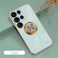 thumbnail image 1 of Cowithday for Samsung Galaxy S24 Ultra 5G Phone Case with Ring Holder, Kickstand Magnetic Plating Frame TPU Shockproof Anti-Scratch Slim Girls Women Men Case Cover for Samsung S24 Ultra 5G, Mint, 1 of 12