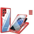 thumbnail image 1 of Cowithday for Samsung Galaxy S24 Ultra Case with Built-in Screen Protector, Clear Shockproof Slim Full Body Protection Soft TPU Bumper Dual Layer Rugged Cover for Samsung S24 Ultra, Red, 1 of 8