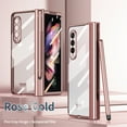 thumbnail image 1 of Cowithday for Samsung Galaxy Z Fold 5 Case with S Pen + S Pen Holder + Screen Protector + Hinge Protection, Hard Plating Frame All-Inclusive Luxury Crystal Clear Case Cover for Samsung Z Fold5Rosegold, 1 of 6