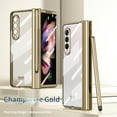 thumbnail image 1 of Cowithday for Samsung Galaxy Z Fold 5 Case with S Pen + S Pen Holder + Screen Protector + Hinge Protection, Hard Plating Frame All-Inclusive Luxury Crystal Clear Case Cover for Samsung Z Fold5, Gold, 1 of 6