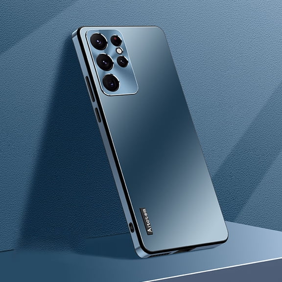 Cowithday for Samsung Galaxy s22 Ultra 5G Case 2022 [Military Drop Protection] Metal Aluminum Camera Cover Matte Hard PC Back/Soft TPU Bumper Shockproof Case for Galaxy s22 Ultra 6.8" 2022, Dark Blue