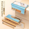 thumbnail image 1 of Cowithday for Samsung Z Fold 5 Case with Screen Protector Pen Holder Hinge Protection Magnetic Kickstand PU Leather Shockproof All-inclusive Case Cover for Samsung Galaxy Z Fold5 5G 7.6", Blue+Gold, 1 of 7