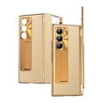 thumbnail image 1 of for Samsung Z Fold 6 Case with Screen Protector Pen Holder Hinge Protection Magnetic Kickstand PU Leather Shockproof All-inclusive Case Cover for Samsung Galaxy Z Fold 6, Gold+Gold, 1 of 7