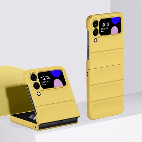 Cowithday Slim Case for Samsung Galaxy Z Flip4 5G, Shockproof Anti-Scratch Drop Protection Lightweight Flip Colorful Classic PC Protective Phone Case Cover for Samsung Z Flip 4 (6.7-inch), Yellow
