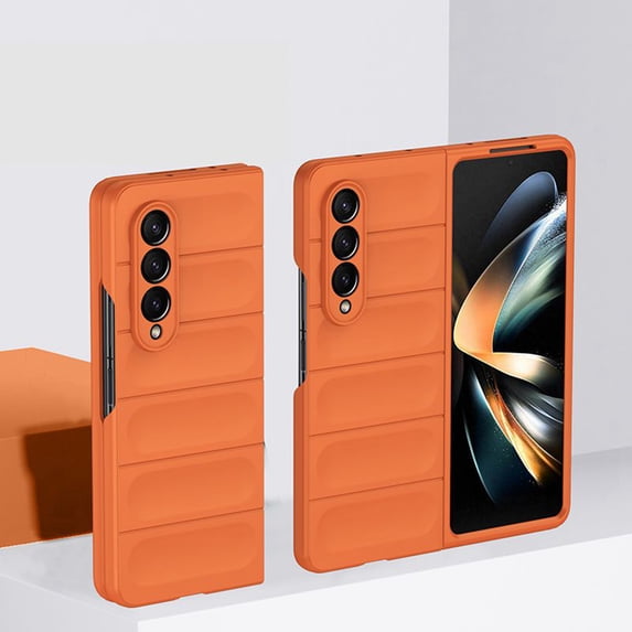 Cowithday Slim Case for Samsung Galaxy Z Fold5 5G, Shockproof Anti-Scratch Drop Protection Lightweight Fold Colorful Classic PC Protective Phone Case Cover for Samsung Z Fold 5 (7.6-inch), Orange