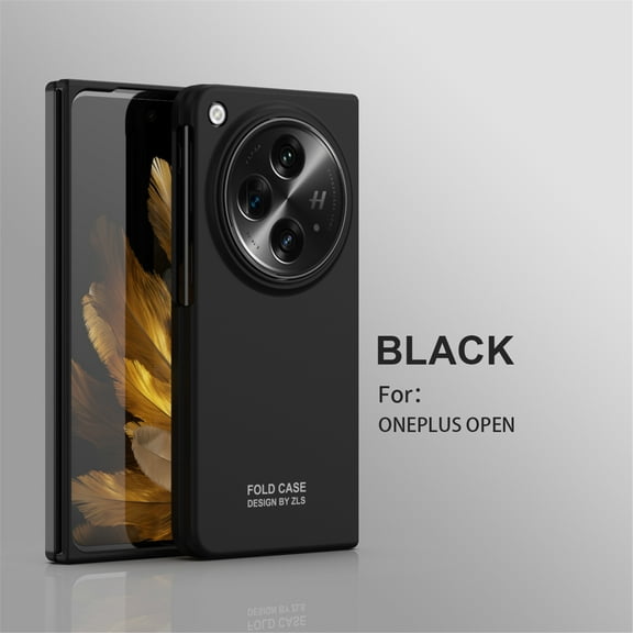 Cowithday Slim Fit Case for OnePlus Open, with Front Built-in Screen Protector, Drop Proof Anti-Fingerprint Ultra Thin Matte PC Protective Cover for Women Men for OnePlus Open 7.82-inch 2023, Black