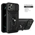 thumbnail image 1 of Cowithday Wallet Case for iPhone 14 Plus with Camera Cover & Kickstand,Slide Lens Protection Card Holder Slot 360°Rotate Ring Hybrid Rugged Bumper Shockproof Cover for Apple iPhone 14+ 6.7", Black, 1 of 10