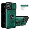 thumbnail image 1 of Cowithday Wallet Case for iPhone 14 Pro Max with Camera Cover & Kickstand,Slide Lens Protection Card Holder Slot 360°Rotate Ring Hybrid Rugged Shockproof Cover for Apple iPhone 14promax 6.7", Green, 1 of 8