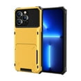 thumbnail image 1 of Cowithday Wallet Rugged Case for iPhone 12/12 Pro, iPhone 12 Cover, Card Holder Slot Military Grade Shock Absorption Drop Proof Phone Case Cover for Apple iPhone 12/12Pro 6.1 inch, Yellow, 1 of 9