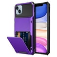 thumbnail image 1 of Cowithday Wallet Rugged Case for iPhone 14, iPhone 14 Cover, Card Holder Slot Heavy Duty Military Grade Shock Absorption Drop Proof Phone Case Cover for Apple iPhone 14 6.1 inch, Purple, 1 of 6