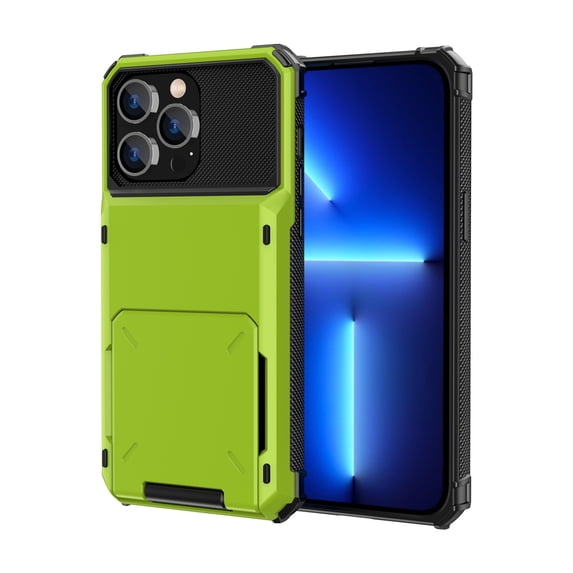 Cowithday Wallet Rugged Case for iPhone 15 Plus, iPhone 15 Plus Cover, Card Holder Slot Heavy Duty Military Grade Shock Absorption Drop Proof Case Cover for Apple iPhone 15+ 6.7 inch, Green