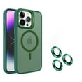 thumbnail image 1 of Cowithday iPhone 11 Pro Max Case with Metal Kickstand & Lens Protector, [Compatible with MagSafe] [Slim&Lightweight] [Anti-Fingerprint] Shockproof Soft TPU Frame Hard PC Translucent Case, Darkgreen, 1 of 10