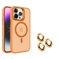 thumbnail image 1 of Cowithday iPhone 11 Pro Max Case with Metal Kickstand & Lens Protector, [Compatible with MagSafe] [Slim&Lightweight] [Anti-Fingerprint] Shockproof Soft TPU Frame Hard PC Translucent Case, Orange, 1 of 10
