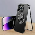 thumbnail image 1 of Cowithday iPhone 12 Pro Max Case with Screen Protector & Camera Protection, Compatible Magsafe Anti-Scratch Metal Frame Plating PC Full Body Rugged Phone Cover for Apple iPhone 12 Pro Max 6.7", Black, 1 of 10
