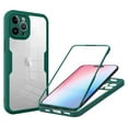 thumbnail image 1 of Cowithday for iPhone 13 Pro Case with Built-in Screen Protector, Clear Shockproof Slim Full Body Protection Soft TPU Bumper Dual Layer Rugged Case Cover for iPhone 13 Pro, Deep Green, 1 of 6