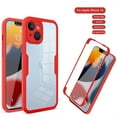 thumbnail image 1 of Cowithday for iPhone 14 Case with Built-in Screen Protector, Clear Shockproof Slim Full Body Protection Soft TPU Bumper Dual Layer Rugged Phone Case Cover for iPhone 14 5G 6.1 Inch 2022, Red, 1 of 6