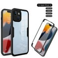 thumbnail image 1 of Cowithday for iPhone 14 Case with Built-in Screen Protector, Clear Shockproof Slim Full Body Protection Soft TPU Bumper Dual Layer Rugged Phone Case Cover for iPhone 14 5G 6.1 Inch 2022, Black, 1 of 6