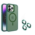 thumbnail image 1 of Cowithday iPhone 14 Pro Case with Metal Kickstand & Lens Protector, [Compatible with MagSafe] [Slim&Lightweight] [Anti-Fingerprint] Shockproof Soft TPU Frame Hard PC Translucent Case, Darkgreen, 1 of 10